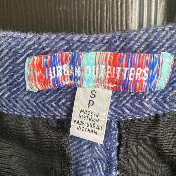 Urban Outfitters High-Rise Wide Leg Herringbone Trouser Pants Blue-Size S - Picture 9 of 9